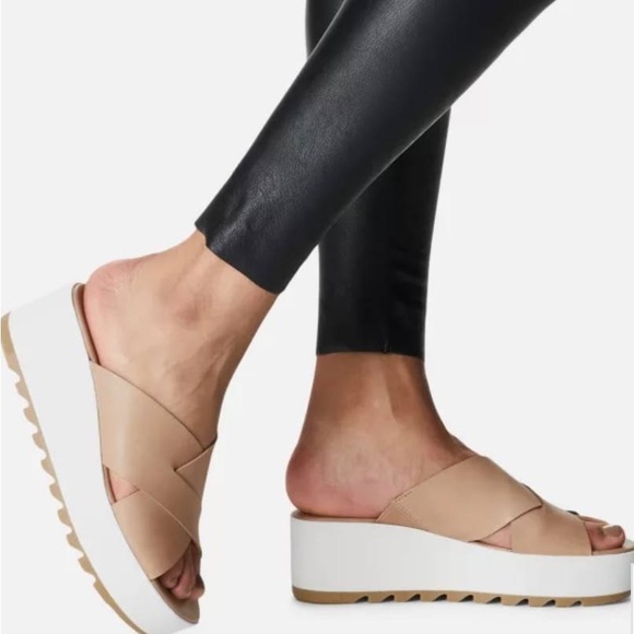 Sorel Cameron Tan Flatform Mule Sandals - Picture 2 of 10